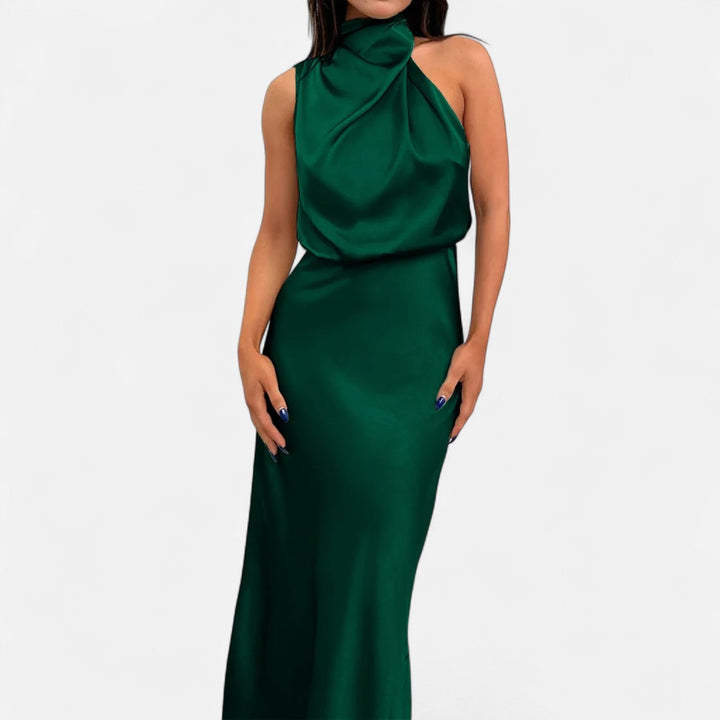 Damen Abendkleid mit hohem Ausschnitt | Maxi