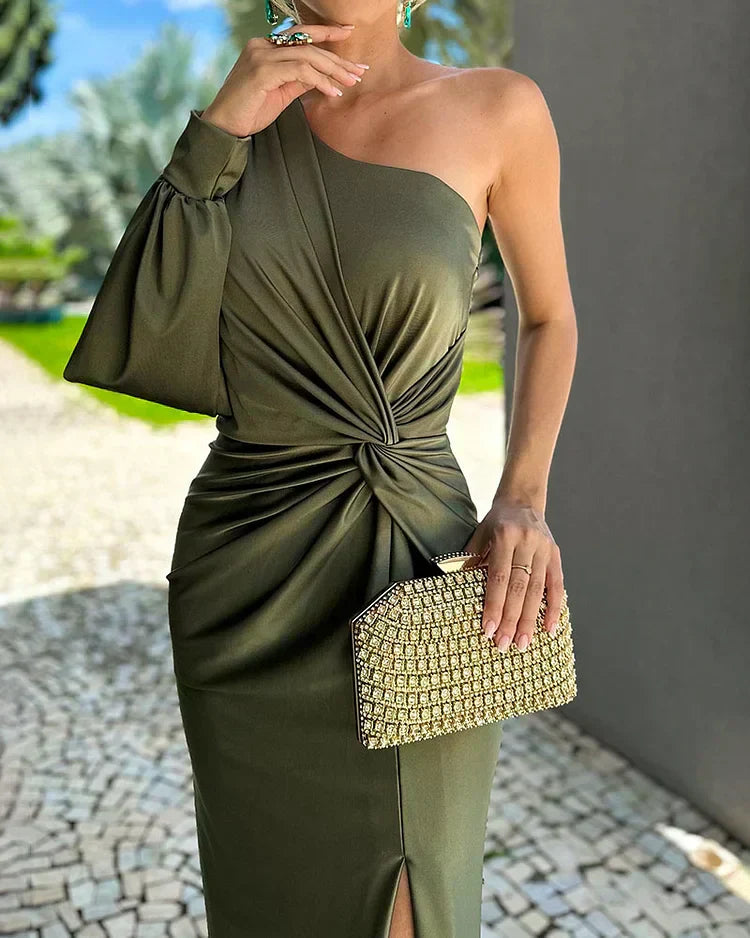Damen Abendkleid Mit Einer Schulter | Maxi