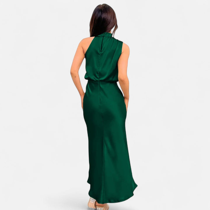 Damen Abendkleid mit hohem Ausschnitt | Maxi