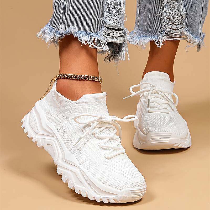 Damskie Ortopedyczne Sneakersy Sznurowane | Casual