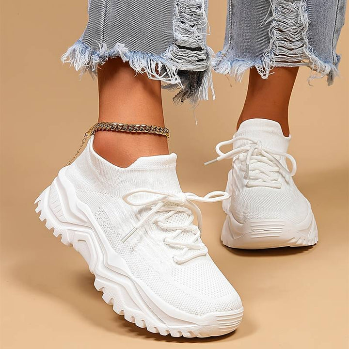 Damskie Ortopedyczne Sneakersy Sznurowane | Casual