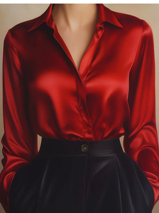 Damska Klasyczna Bluzka | Długi Rękaw