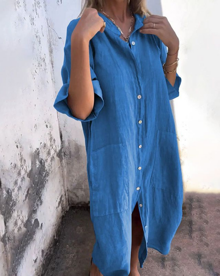 Women's Loose Shirt Dress | Midi