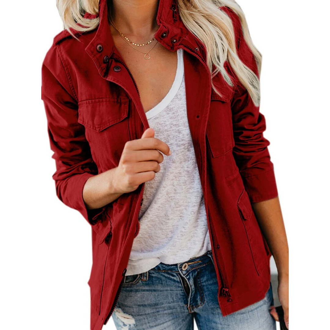 Damen Jacke mit Kapuze und Reißverschluss | Freizeit