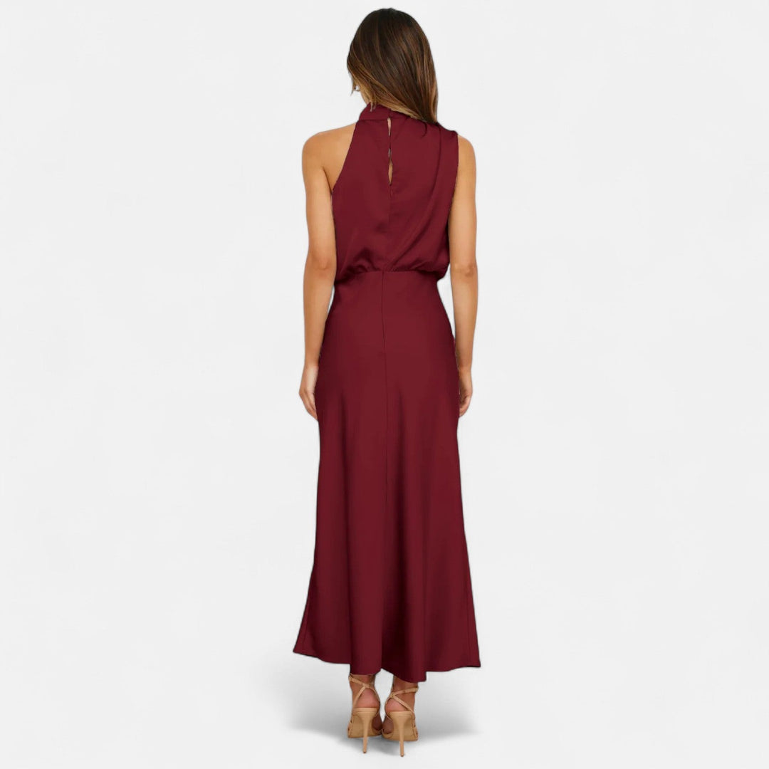 Damen Abendkleid mit hohem Ausschnitt | Maxi