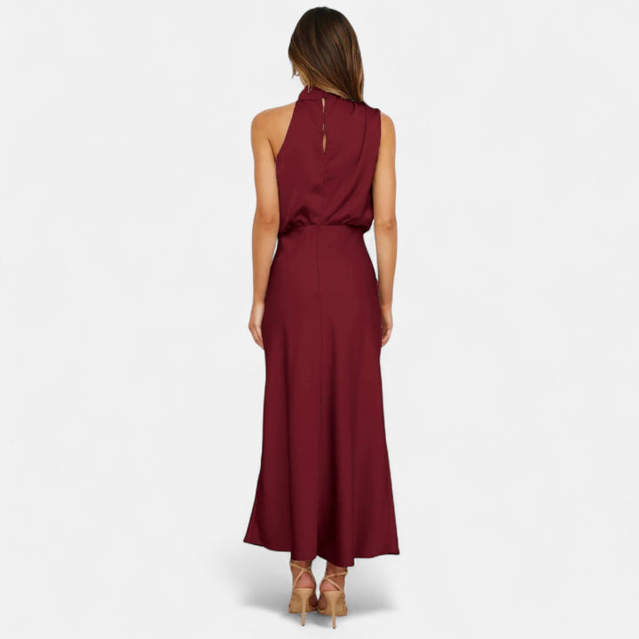 Damen Abendkleid mit hohem Ausschnitt | Maxi
