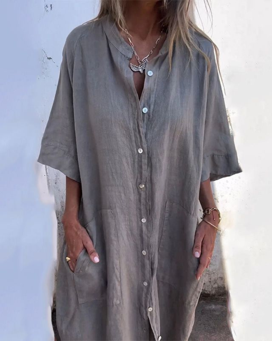 Women's Loose Shirt Dress | Midi