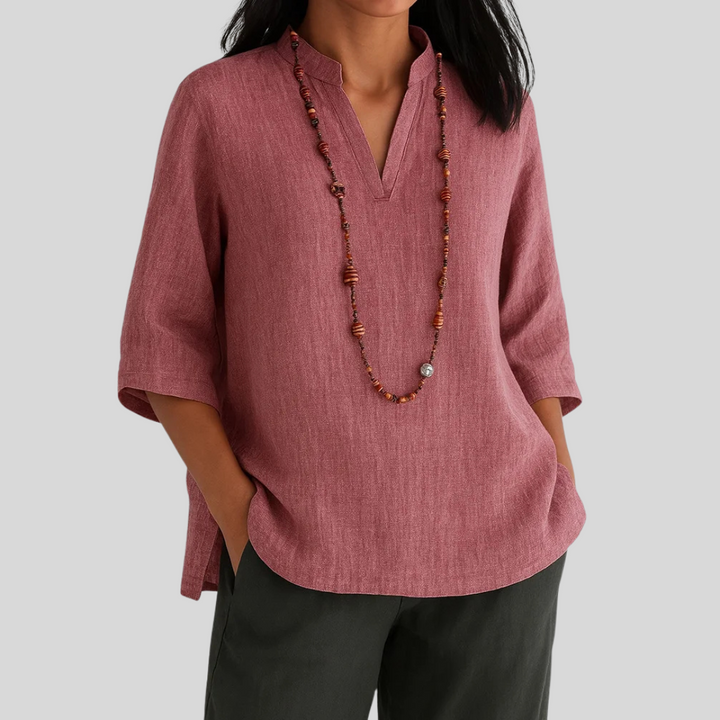 Damen Sommerbluse | V-Ausschnitt