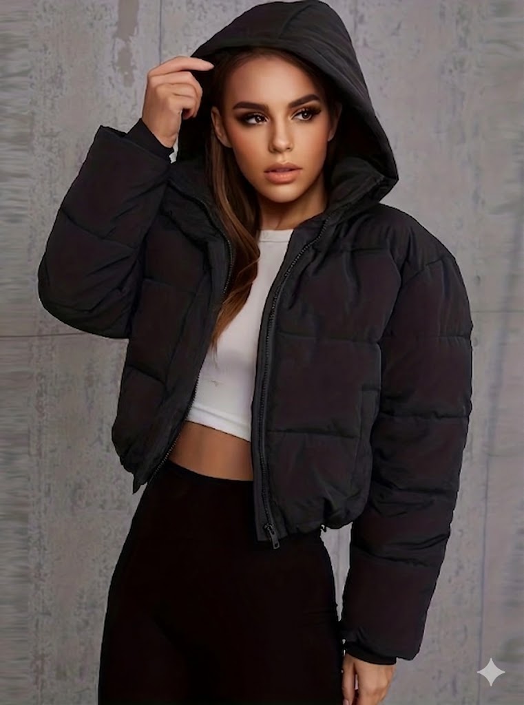 Women's Short Quilted Winter Jacket | Zip