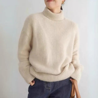 Damski Oversized Sweter z Golfem | Długi Rękaw