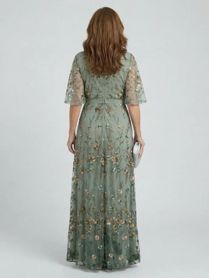 Damen Abendkleid mit V-Ausschnitt | Maxi