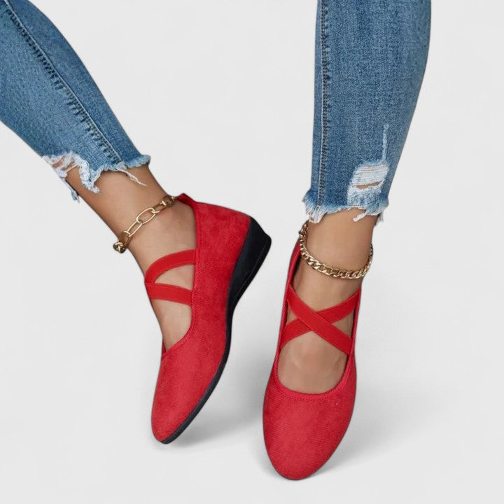 Damen Orthopädische Ballerinas mit Riemen | Zum Hineinschlüpfen