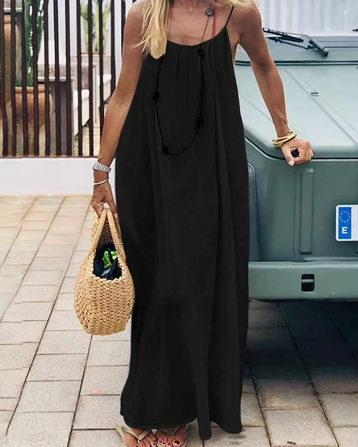 Damen Spaghetti-Träger Kleid Casual | Maxi