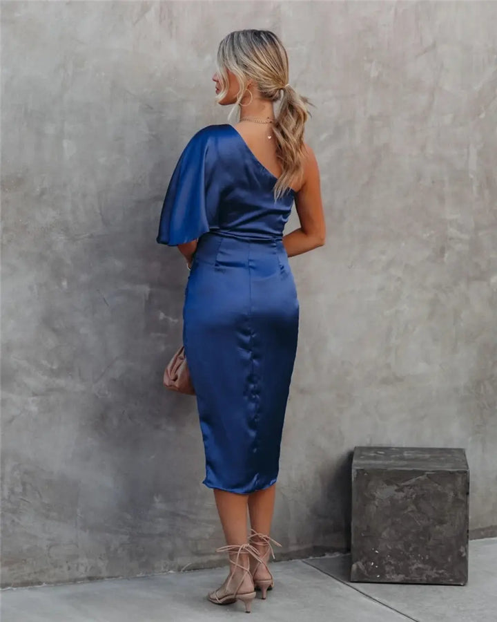 Damen Kleid Ein-Schulter | Midi