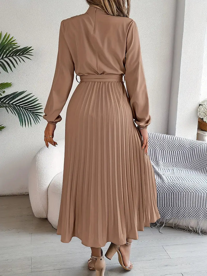 Damen Plissiertes Elegantes Kleid | Midi