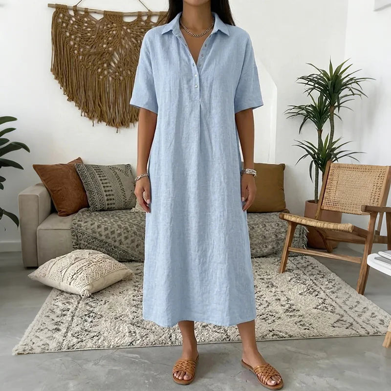 Damen Hemdblusenkleid | Midi