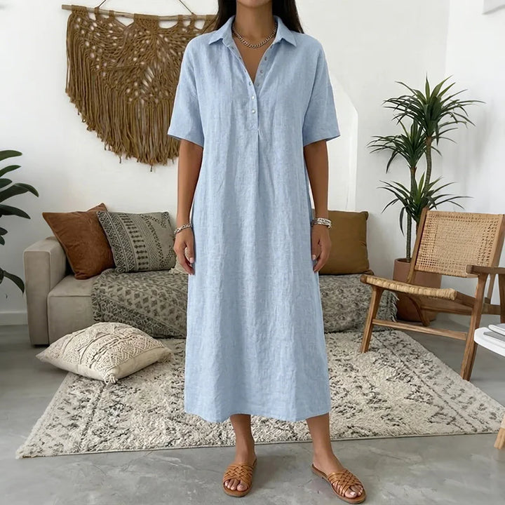 Damen Hemdblusenkleid | Midi