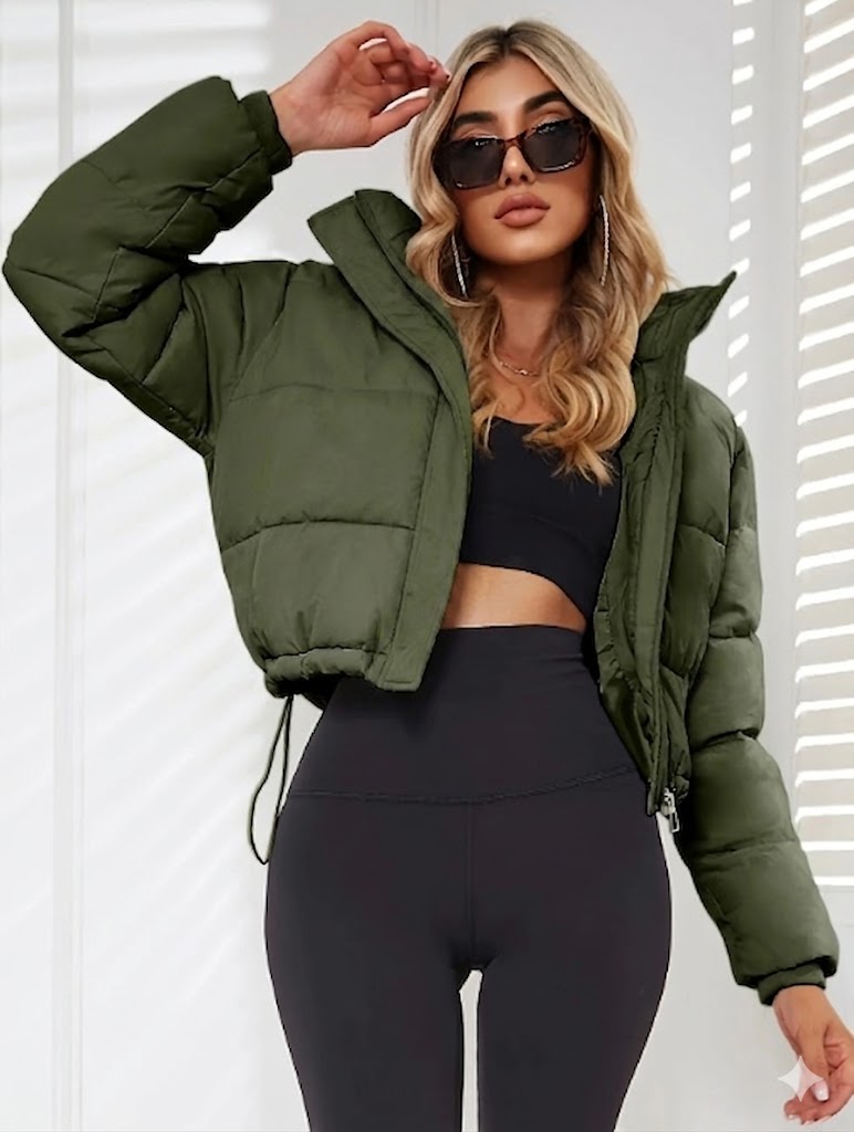 Women's Short Quilted Winter Jacket | Zip