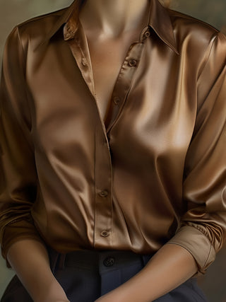 Damska Klasyczna Bluzka | Długi Rękaw