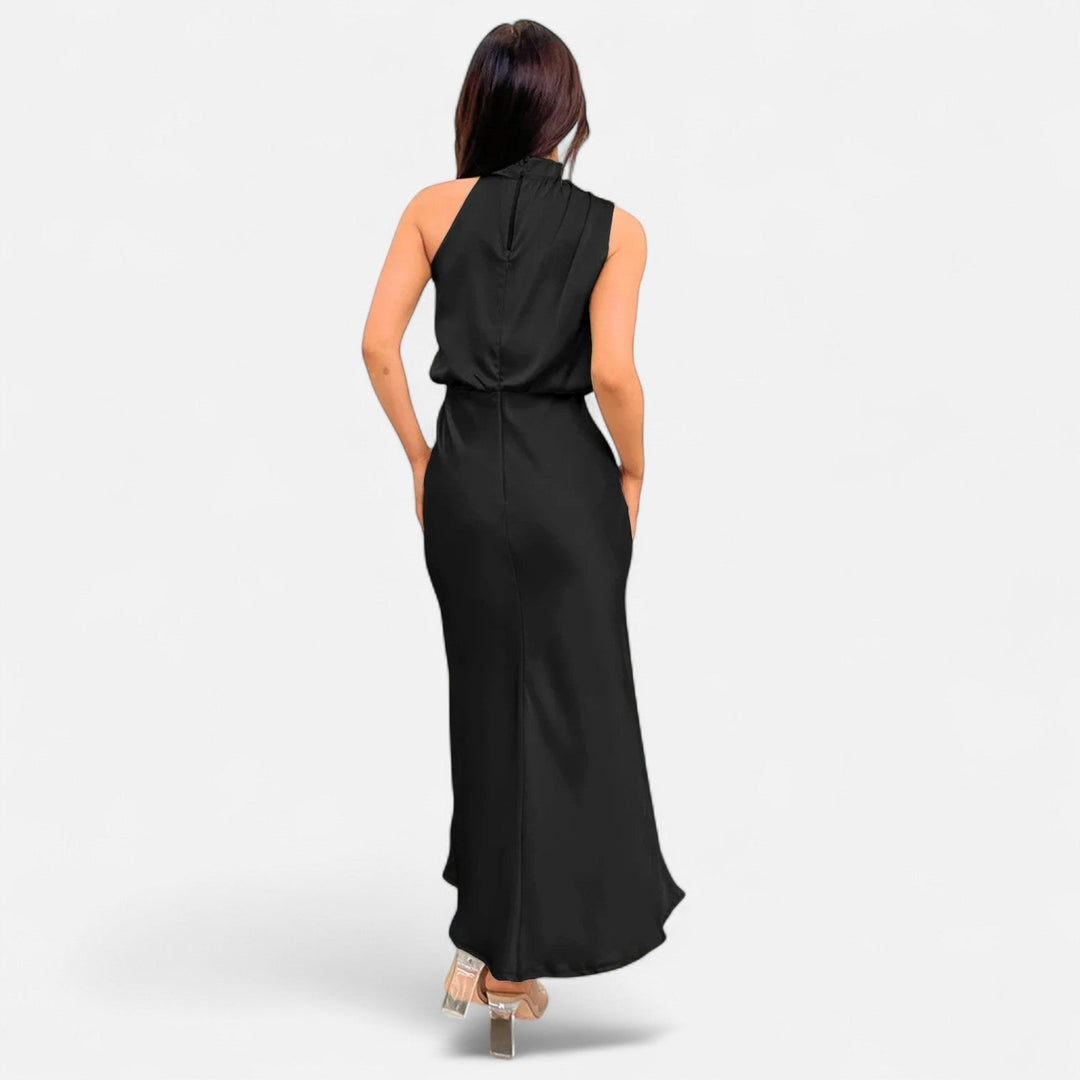 Damen Abendkleid mit hohem Ausschnitt | Maxi