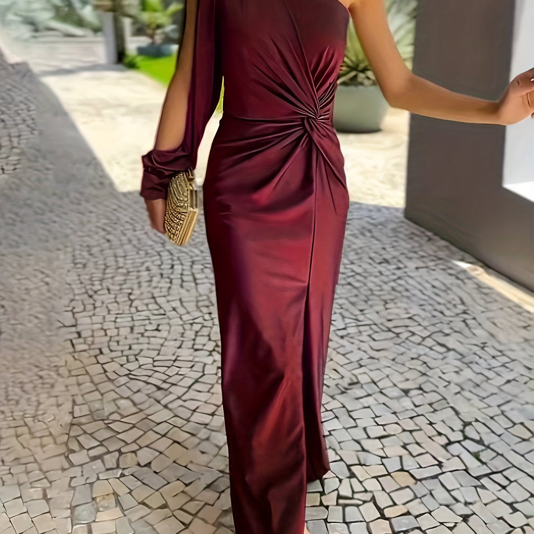 Damen Ein-Schulter-Kleid | Maxi