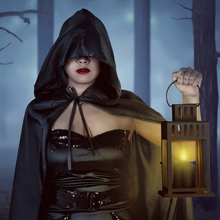 Sukienka peleryna damska na Halloween | Z kapturem