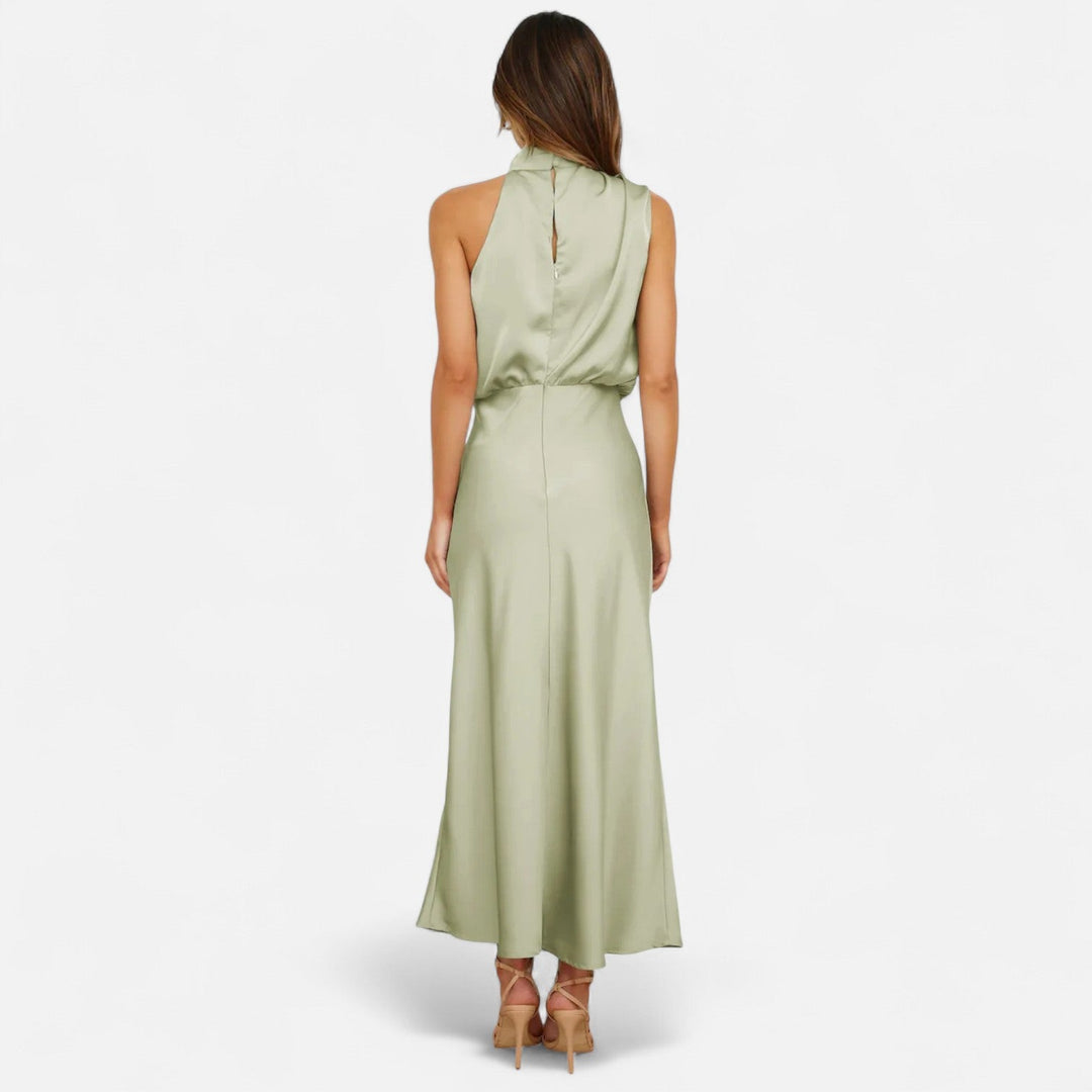 Damen Abendkleid mit hohem Ausschnitt | Maxi