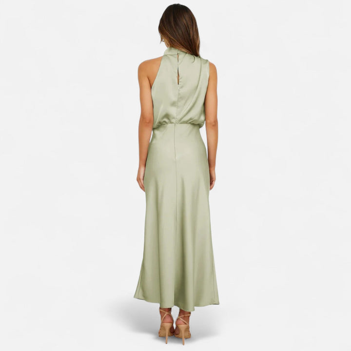 Damen Abendkleid mit hohem Ausschnitt | Maxi