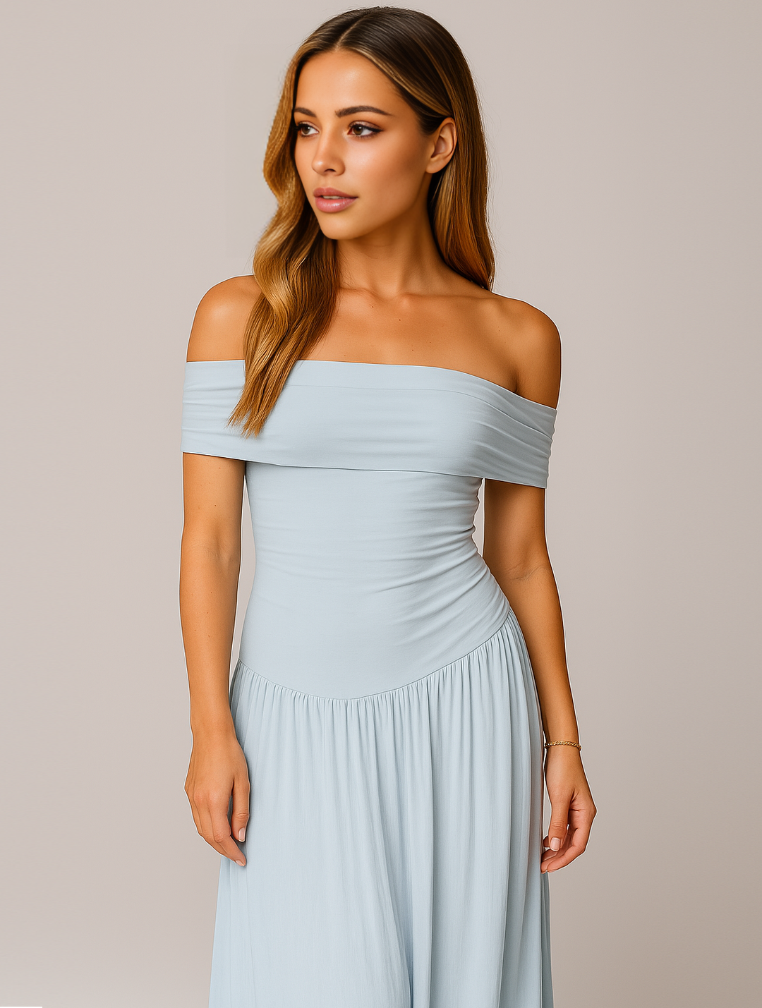 Damen Hochzeitskleid mit freiliegenden Schultern | Maxi