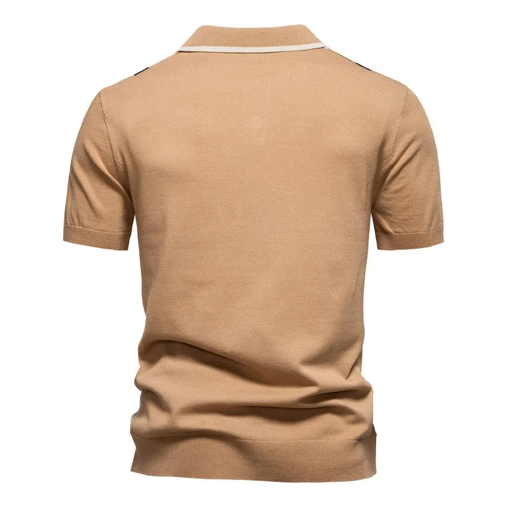 Herren Gestreiftes Polohemd | Strick
