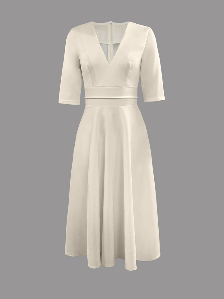 Damen Hochzeitskleid mit Langarm | Midi