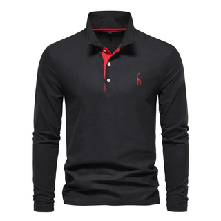 Męska Koszulka Polo z Długim Rękawem | Slim Fit