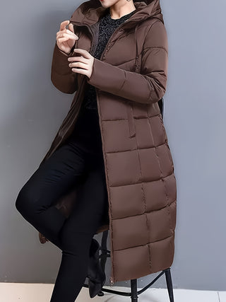 Damska Długi Płaszcz Zimowa | Kapturem