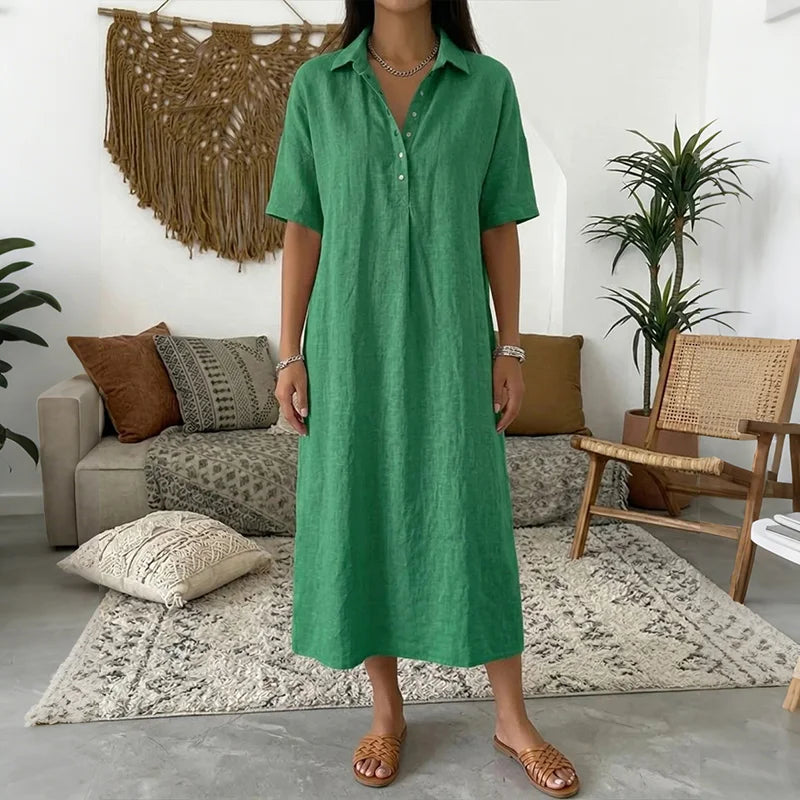 Damen Hemdblusenkleid | Midi