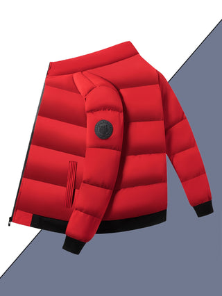 Męskie Zimowa Pikowana Kurtka | Ze Stójką