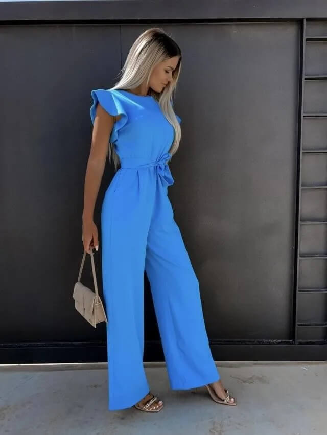 Men's Elegant Jumpsuit with Ruffles | Wide Legs