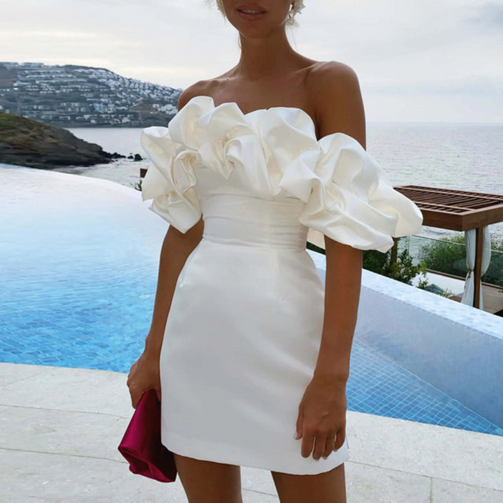 Damen Hochzeitskleid mit Volants | Mini
