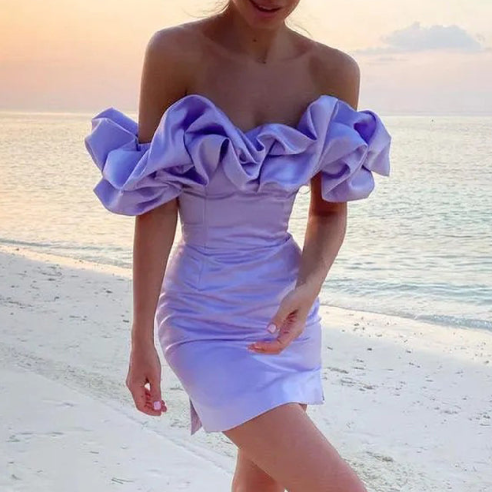 Damen Hochzeitskleid mit Volants | Mini