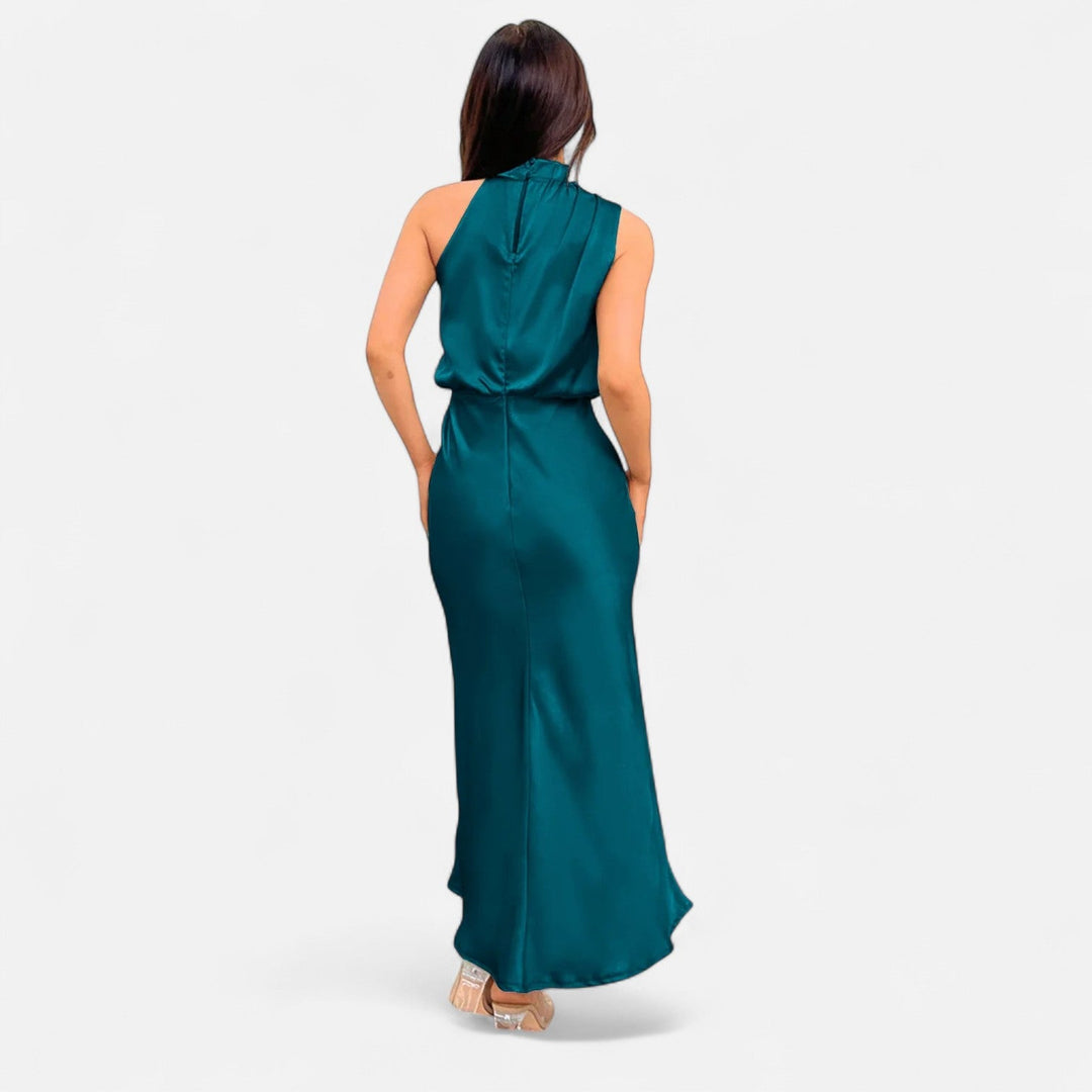 Damen Abendkleid mit hohem Ausschnitt | Maxi