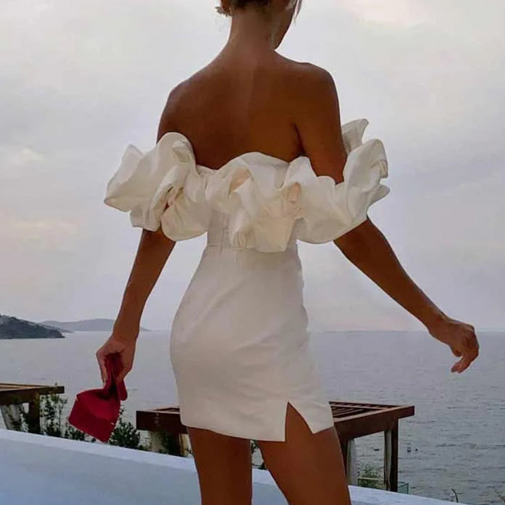 Damen Hochzeitskleid mit Volants | Mini
