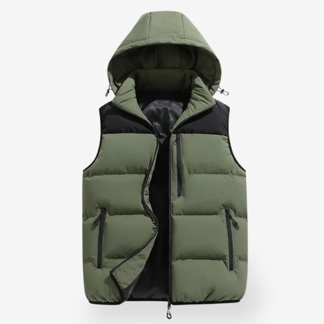 Colete Masculino Matelassê com Capuz | Casual