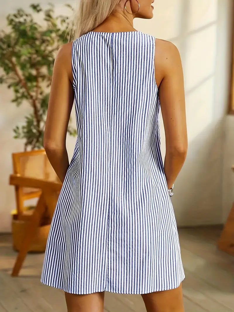 Damen Gestreiftes Sommerkleid | Mini