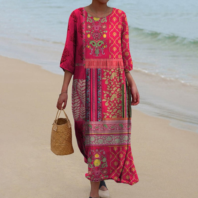 Damen Boho Strandkleid | Maxi