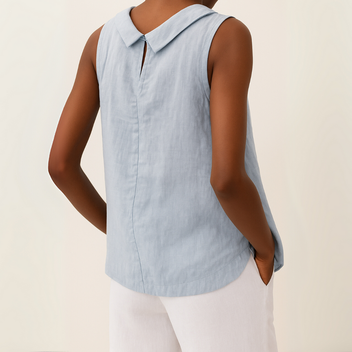 Damen Ärmelloses Top mit Rundhalsausschnitt | Casual