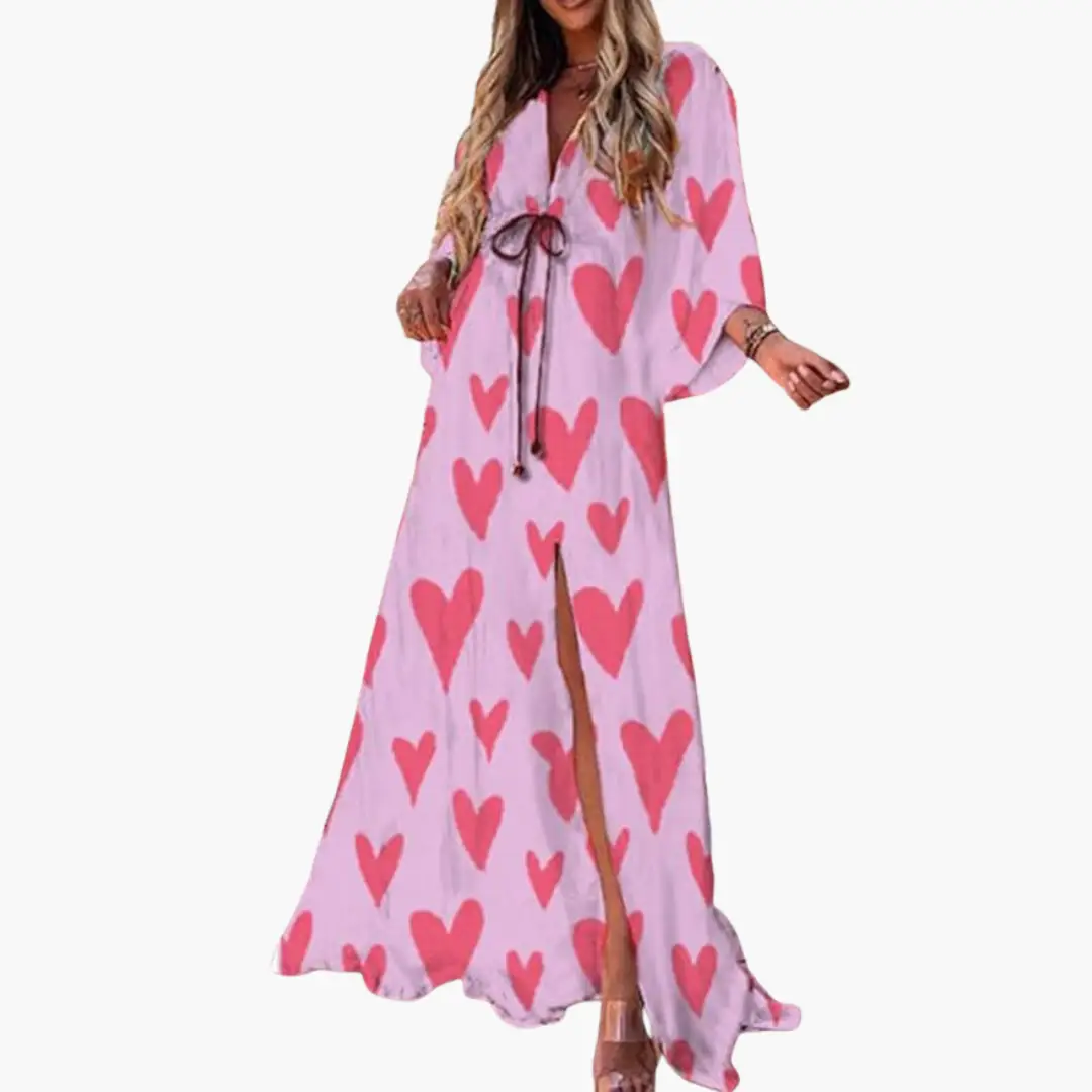 Damen Sommerkleid mit V-Ausschnitt | Maxi