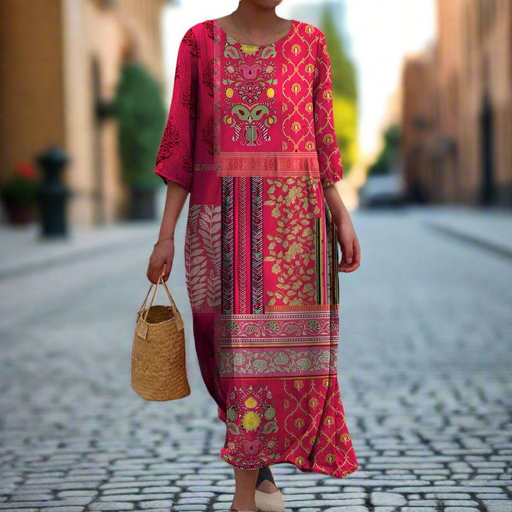 Damen Boho Strandkleid | Maxi