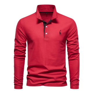 Męska Koszulka Polo z Długim Rękawem | Slim Fit