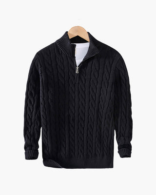 Męski Sweter Cable Knit | Zapinany Na Suwak