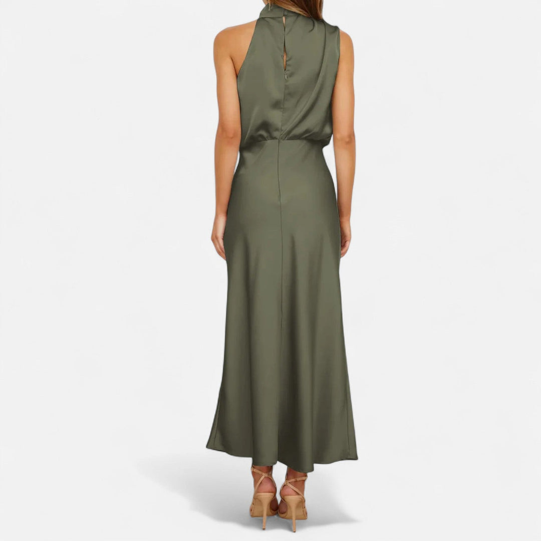 Damen Abendkleid mit hohem Ausschnitt | Maxi