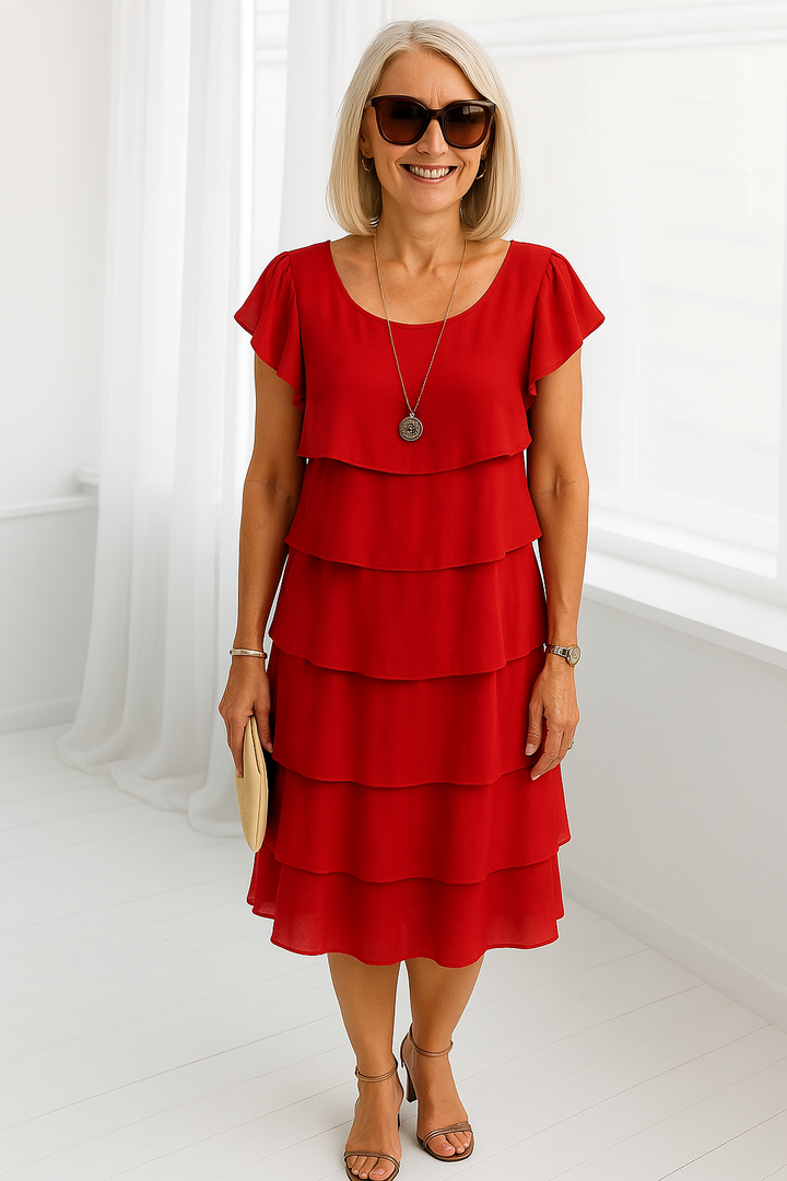 Vestido Feminino de Verão em Camadas | Midi